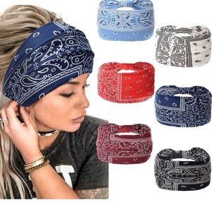 Paisley Stretch Knotted Floral Elastic Yoga Hairbands